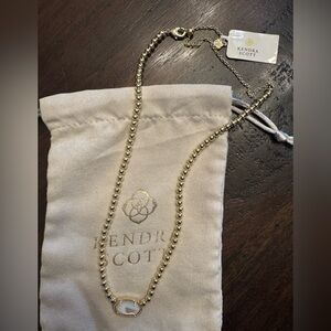 Kendra Scott Elisa Gold Beaded Necklace Ivory Mother Of Pearl NWT!